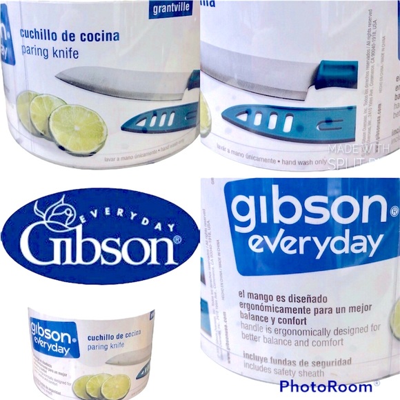 3/$15 NEW GIBSON 3.5" Paring Knife with Sheath Stainless Steel, 1 GREEN Knife - Picture 2 of 12